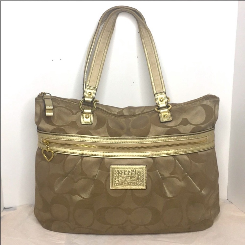 .POPPY SIGNATURE SATEEN GLAM TOTE (COACH F18351
